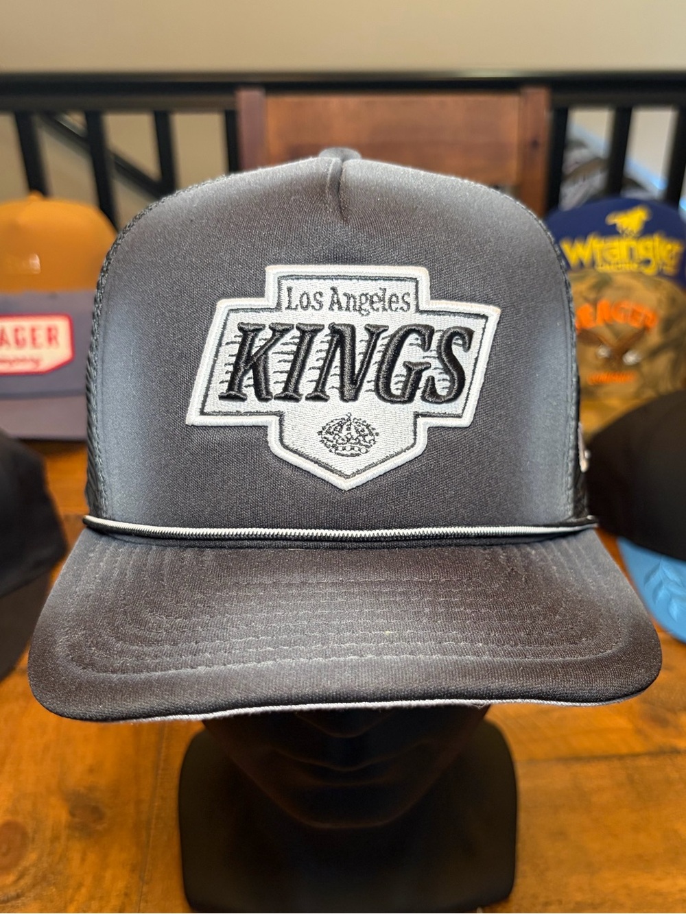 New Era Los Angeles Kings Black and White Trucker Hat